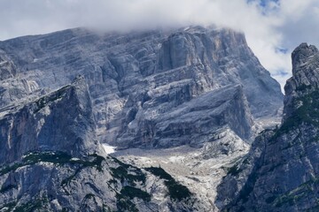 mountains in winter, photo as a background , in dolomites mountains, autumn in italy