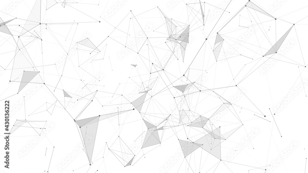 Aufkleber Abstract digital background of points, lines and triangles. Glowing plexus. Big data. Network or connection. Abstract technology science background. 3d vector illustration.