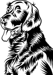 Decorative portrait of dog. Flat vector illustration.