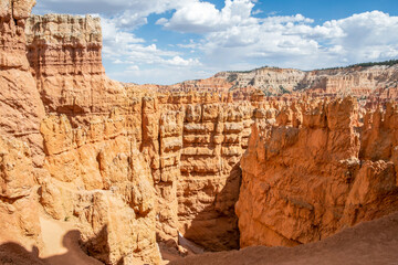 A natural rock formation of Red Rocks Hoodoos in Bryce Canyon National Park, Utah