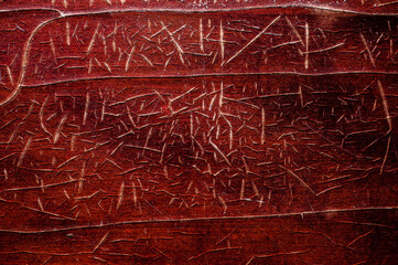 background wooden and varnished surface with scratches and cracks