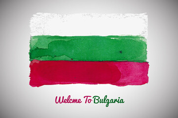 Watercolor Style National Flag Of Bulgaria