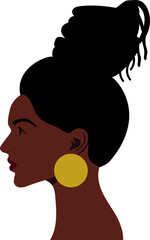 Black woman portrait. Side view. - 430137810