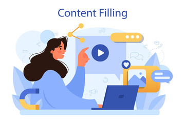Content filling concept. Making responsive and viral content