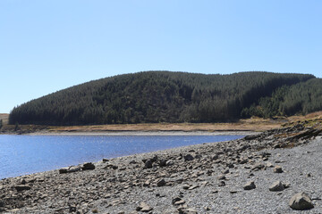 The beautiful and remote Nant-y-moch Reservoir part of a hydroelectric scheme  in Ceredigion, Wales, UK.
