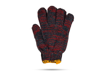 Red cotton gloves on isolated white background