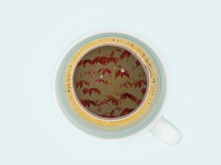 Obraz na płótnie Canvas Pattern with cups of coffee