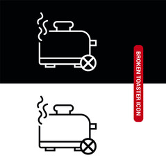 Vector image. Icon of a broken toaster.