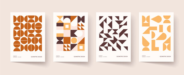 Trendy covers design. Minimal geometric shapes compositions. Applicable for brochures, posters, covers and banners.