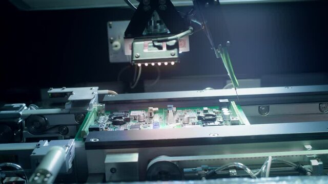 Production of electronic circuit boards and installation of SMD components. Needle automatic equipment diagnose and test chips and processors. Modern technology industry. Space technologies.
