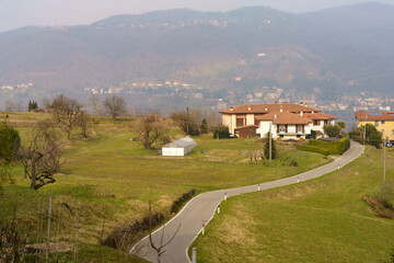 Rural landscape at Montevecchia park near Lissolo, Brianza, Italy