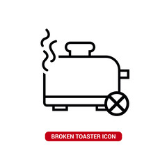 Vector image. Icon of a broken toaster.