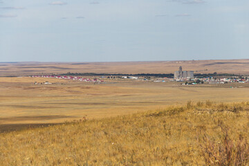 The view from the height of the village of Taskala, WKO, Kazakhstan, the village of Taskala (Tasqala, Kamenka)