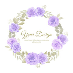 Beautiful soft color floral ornament for wedding invitation template