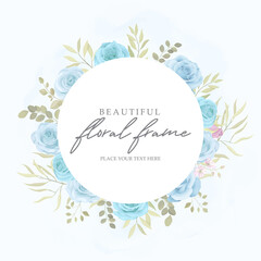 Beautiful soft color floral ornament for wedding invitation template