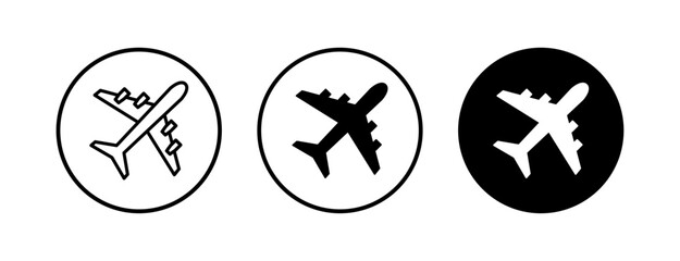 Plane icons set. Aeroplane vector icon. Flight transport symbol. Travel element illustration. Holiday symbol. Airplane