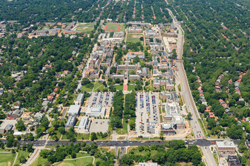 Aerial view of University City, Missouri, USA.