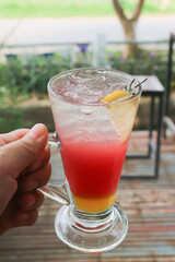 lemon soda or tonic, soda and lime slice