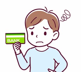 Cheerful boy in blue clothes