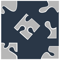 Jigsaw puzzle pieces vector background.