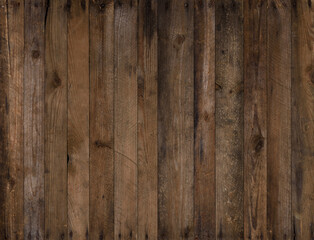 Wood texture. Weathered rustic wood background from aged old planks with rusty nails.