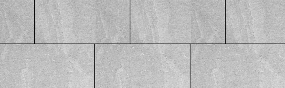 Panorama of Polished Granite Floor Tiles white texture and background seamless
