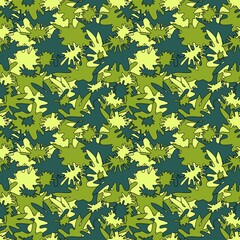 Blots camouflage seamless chaotic pattern of splashes of paint. hand drawn camouflage texture for printing on fabric. Urban grunge ink background, for military