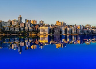 Residential apartment buildings on Sydney Harbour NSW Australia 