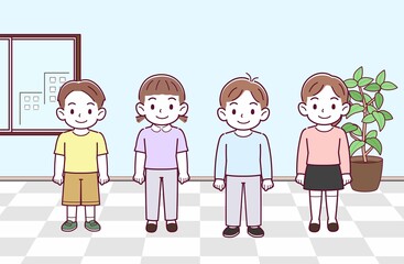 Obraz premium 仲良しの子どもたち