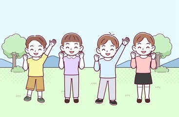 仲良しの子どもたち