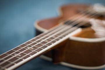 ukulele blue background