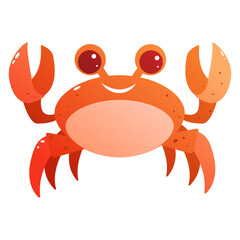 A cheerful red crab. Vector illustration