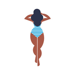 woman afro with swimsuit
