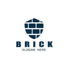 brick wall icon design logo template