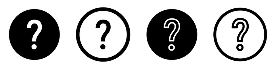 Set of question mark icons. Buttons. Vector illustration.