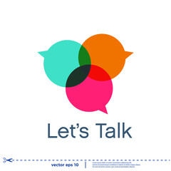 Fototapeta na wymiar speech bubble talk icon logo concept