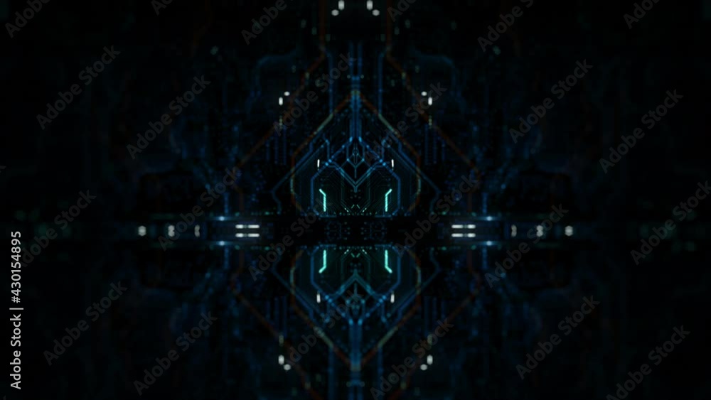 Poster Abstract  technology background/Abstract glowing virtual processor loading data. Movement on the data download channel of the virtual motherboard of a computer. Transfer and storage of data sets.