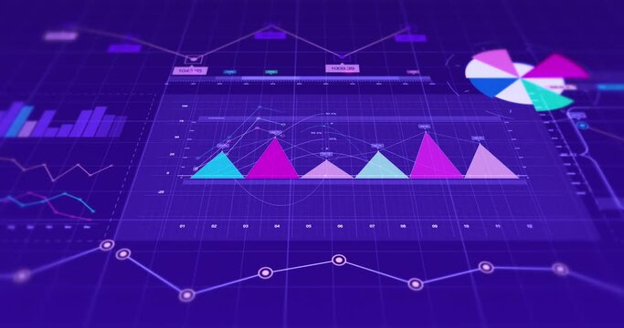 3D Animation Of Business Graphs And Charts. Stock Market And Economy Related 4K Concept.