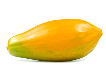 ripe papaya fruit isolated on white background. full depth of field