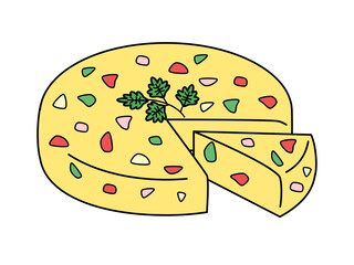 Omelet, vegetables, tapas, bar, Spanish food