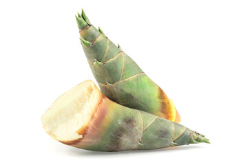 Fototapeta premium Bamboo shoots isolated on white background