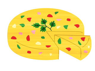 Omelet, vegetables, tapas, bar, Spanish food