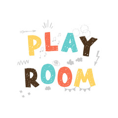 Play room - colorful logo isolated on white background -