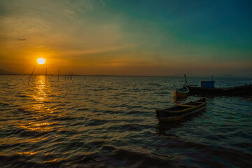 Sunset with boat