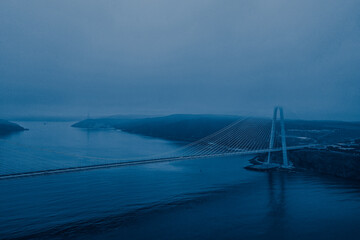 Beautiful bridge in the fog, Bosporus