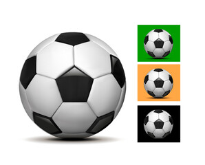 Football balls. Vector set illustration