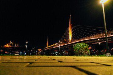 Fototapeta na wymiar Istanbul, Turkey, bridge over Bosporus, night city view