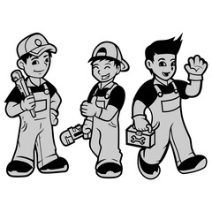 plumbing mascot logo design vector