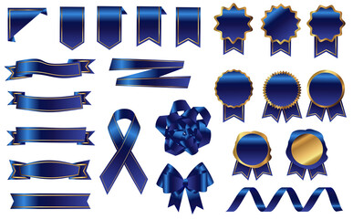 青リボン メダル セット