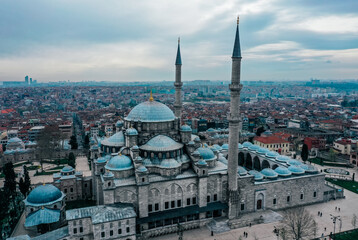 Fototapeta na wymiar Turkey, Istanbul, Muslim mosque, drone view. 